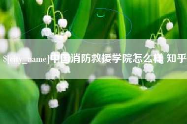 嘉峪关中国消防救援学院怎么样 知乎