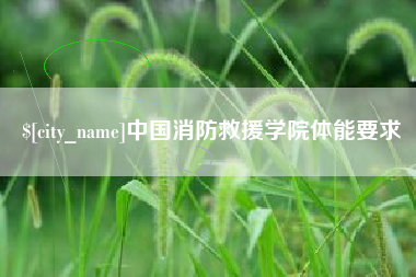 嘉峪关中国消防救援学院体能要求