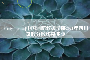嘉峪关中国消防救援学院2021年四川录取分数线是多少
