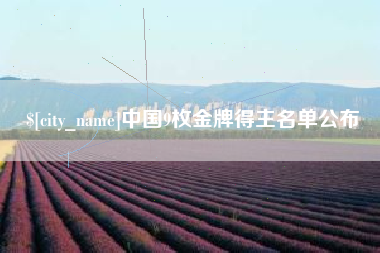 嘉峪关中国9枚金牌得主名单公布