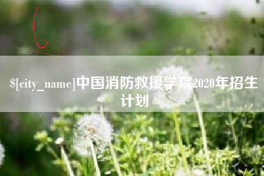 嘉峪关中国消防救援学院2020年招生计划