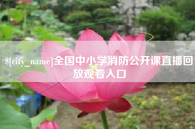 嘉峪关全国中小学消防公开课直播回放观看入口
