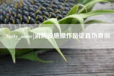 嘉峪关消防设施操作员证真伪查询