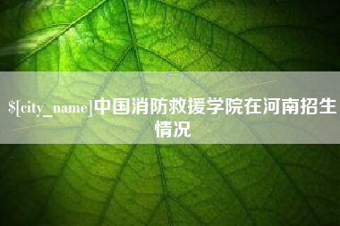 嘉峪关中国消防救援学院在河南招生情况