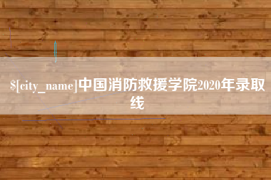 嘉峪关中国消防救援学院2020年录取线