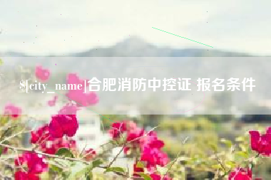 嘉峪关合肥消防中控证 报名条件