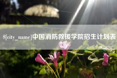 嘉峪关中国消防救援学院招生计划表