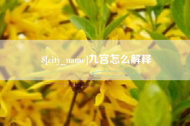 嘉峪关九宫怎么解释