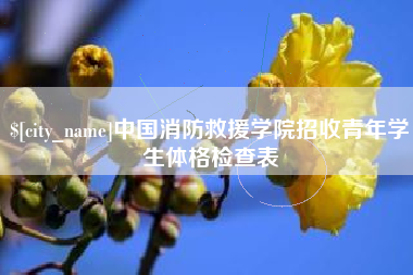 嘉峪关中国消防救援学院招收青年学生体格检查表